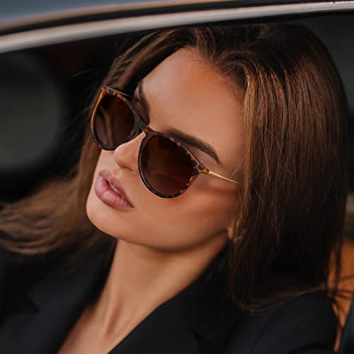 kunchu Womens Sunglasses Unisex Sunglasses Womens Polarized Mens Cat Eye Sunglasses for Women Metal Frame for Women Men