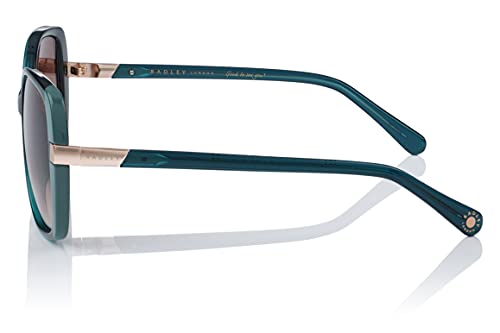 RADLEY MORWENNA Women's Sunglasses 107 Gloss Crystal Green/Brown Gradient, 57/17/140