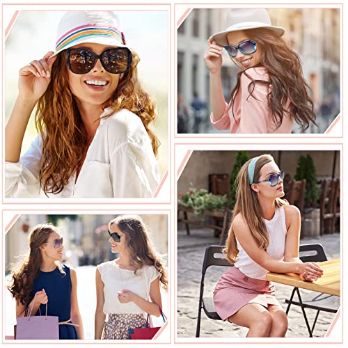 umorismo 3 pieces Women Sunglasses, UV 400 Glasses Oversized Polarized Sunglasses Classic Shiny Frame Ladies Sun Glasses Eyewear