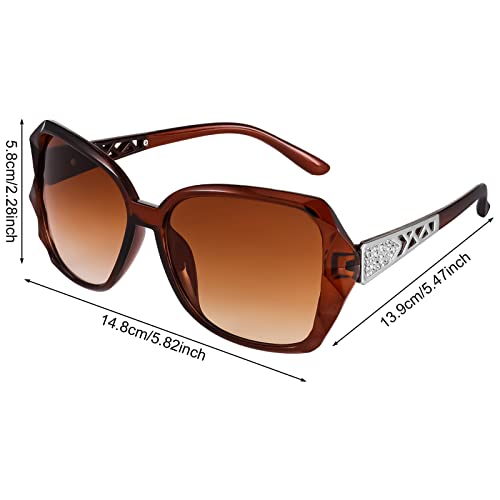 FRIUSATE 3 Pcs Women Large Sunglasses Vintage Fashion Ladies Sunglasses UV400 Oversized Sun Glasses Eyewear