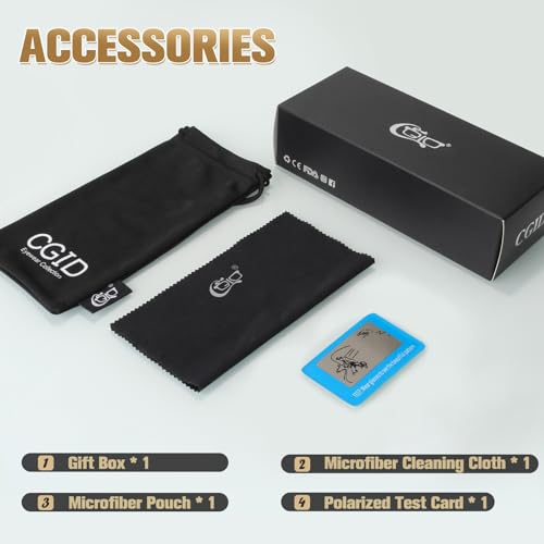 CGID Sunglasses Womens Ladies Polarised Retro Designer Sun Glasses Brown Big Frame Oversized Shades UV Protection Goggles Rhinestones Brown Gradient Lens