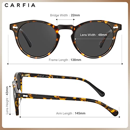 CARFIA Polarised Womens Sunglasses Vintage UV400 Protection Acetate Frame