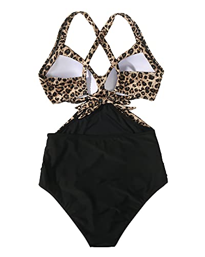 RXRXCOCO Women Cutout Swimming Costume Tummy Control One Piece Swimsuits Swimwear