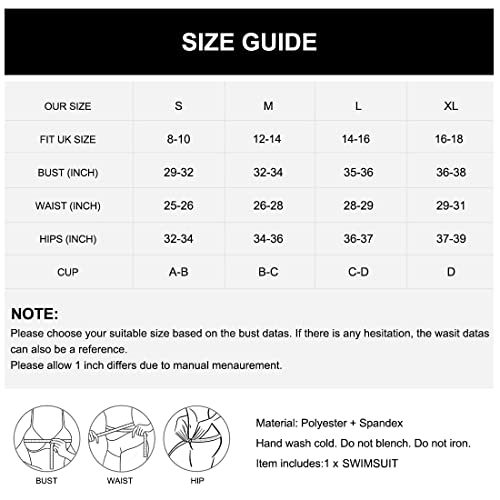 RXRXCOCO Women Cutout Swimming Costume Tummy Control One Piece Swimsuits Swimwear