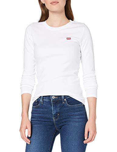Levi's Women's Long-Sleeve Baby Tee T-Shirt, White +, S