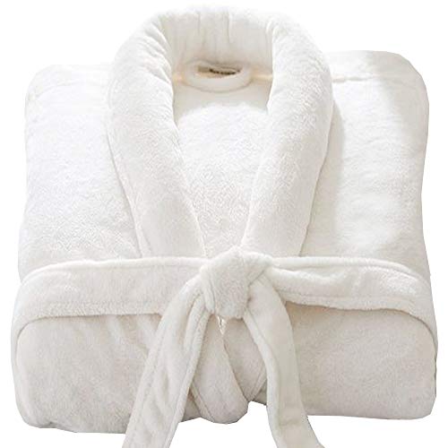 Unisex Egyptian Cotton Super Soft Luxury Velour Towelling Terry Dressing Gown Nightwear With Big Pockets And Belt Soft Housecoat Bathrobe (S/M)