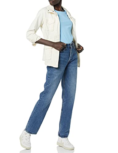 Amazon Essentials Women's Classic-Fit 100% Cotton Short-Sleeve Crewneck T-Shirt (Available in Plus Size), Pack of 2, Navy/Light Blue, XL