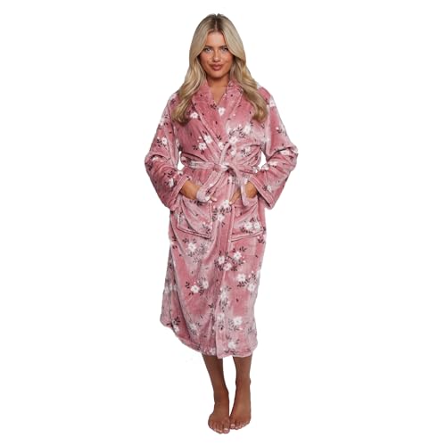 GC GAVENO CAVAILIA Fleece Ladies Dressing Gowns - Snuggle Shawl Collar Bathrobes Women - Polyester Women's Nightwear - Machine Washable