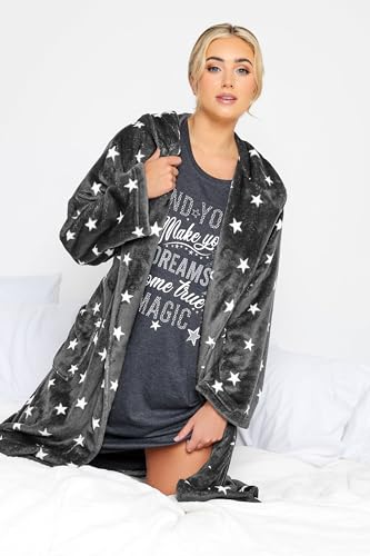 Yours Curve Star Print Dressing Gown - Women's - Plus Size Curve