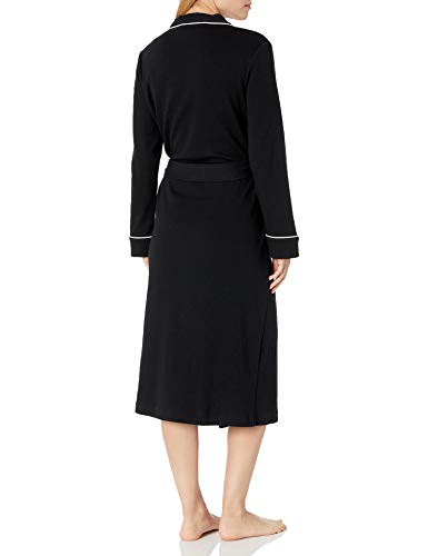 Amazon Essentials Women's Lightweight Waffle Full-Length Robe (Available in Plus Size), Black, M