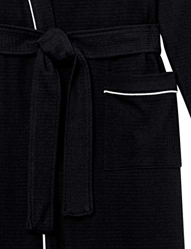 Amazon Essentials Women's Lightweight Waffle Full-Length Robe (Available in Plus Size), Black, M