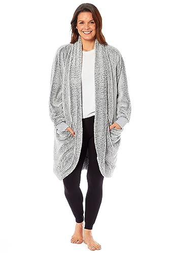 Daisy Dreamer Womens Cardi Gown Robe Ladies BathRobe House Coat Comfort Stylish Dressing Gowns Overcoat Long Sleeve Robes for Super Soft Warmth and Cosy Loungewear with Pockets, S/M