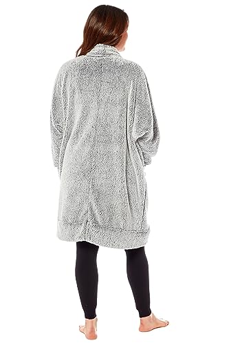 Daisy Dreamer Womens Cardi Gown Robe Ladies BathRobe House Coat Comfort Stylish Dressing Gowns Overcoat Long Sleeve Robes for Super Soft Warmth and Cosy Loungewear with Pockets, S/M