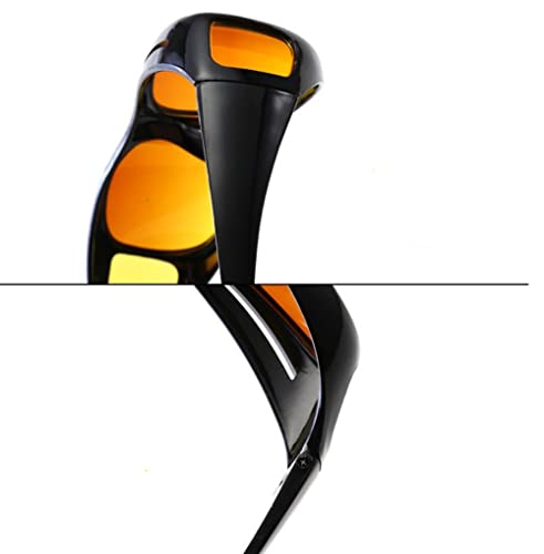 AKAMAS 2 Pack HD Night Day Vision Driving Wrap Around Anti Glare Sunglasses with Polarized Lens for Man and Women