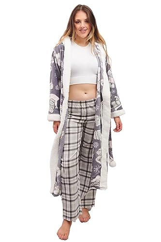 Ex High Street Brand Tatty Teddy Fluffy Fleece Hooded Women's Robes Dressing Gowns for Women UK Bathrobes Women Ladies Dressing Gowns