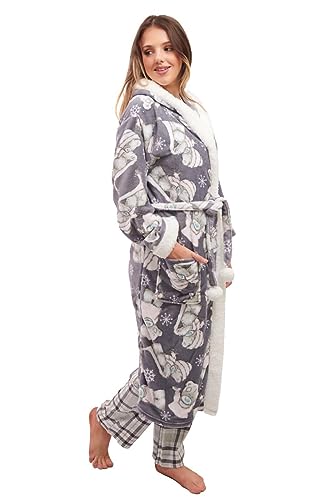 Ex High Street Brand Tatty Teddy Fluffy Fleece Hooded Women's Robes Dressing Gowns for Women UK Bathrobes Women Ladies Dressing Gowns