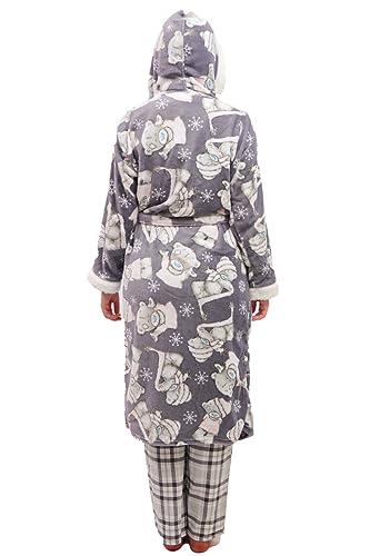 Ex High Street Brand Tatty Teddy Fluffy Fleece Hooded Women's Robes Dressing Gowns for Women UK Bathrobes Women Ladies Dressing Gowns