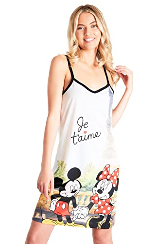 Disney Stitch Nighties for Women Teens Spaghetti Strap Full Slip Womens Nightwear Minnie Mouse Ladies Nightdresses Breathable Lounge Wear Stitch Gifts (Multi Minnie, L)