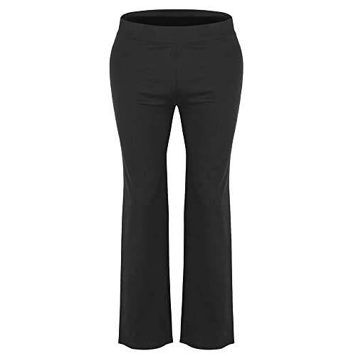 Ladies Ex M&S Cotton Jogging Bottoms Yoga Gym Straight Leg Jogger Pants (12,Short Black)
