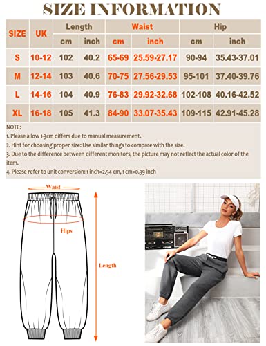 heekpek Women Sherpa Fleece Lined Joggers with Pocket Fleece Sweatpants Winter Warm Thermal Tracksuit Bottoms Jogger Pants with Drawstring, Dark Grey, Size L