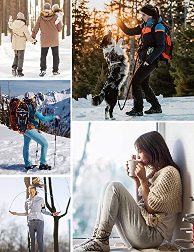 heekpek Women Sherpa Fleece Lined Joggers with Pocket Fleece Sweatpants Winter Warm Thermal Tracksuit Bottoms Jogger Pants with Drawstring, Dark Grey, Size L