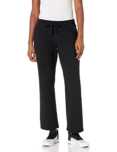 Amazon Essentials Women's Fleece Straight-Leg Jogging Bottoms (Available in Plus Size), Black, XXL