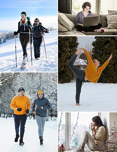 Yuson Girl Joggers for Women Fleece Lined Jogger Pants Sherpa Fleece Lined Warm Sweatpants Winter Thermal Athletic Lounge Trousers with Drawstring and Pockets for Running Workout Yoga Black