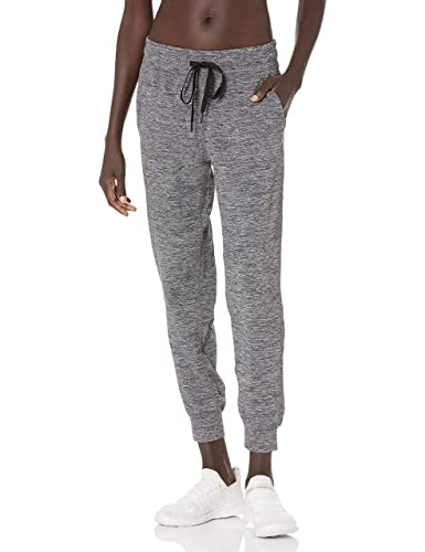 Amazon Essentials Women's Brushed Tech Stretch Jogging Bottoms (Available in Plus Size), Dark Grey Space Dye, L