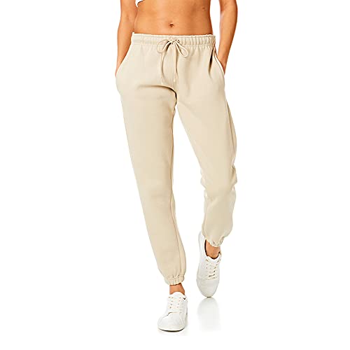 Light & Shade LSLPNT006 Women's Pastel & Brights Loungewear Sweatpants Joggers Jogging Pants Bottoms Sand