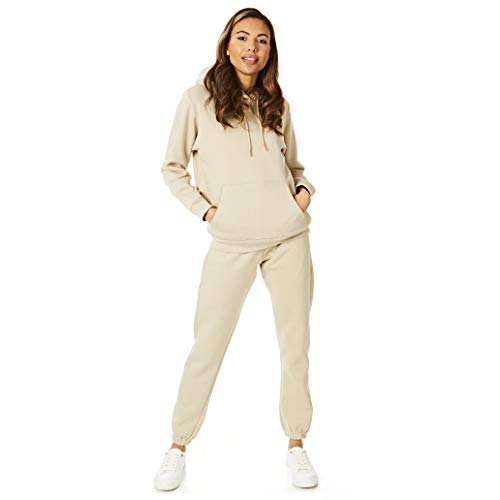 Light & Shade LSLPNT006 Women's Pastel & Brights Loungewear Sweatpants Joggers Jogging Pants Bottoms Sand