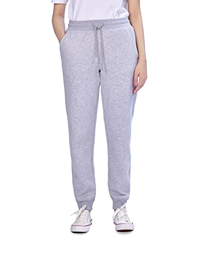 M17 Women Ladies Recycled Girls Slim Leg Jogging Bottoms Sweatpants Pants Casual Joggers Trousers Tracksuit Lounge Yoga Gym Pockets (S, Light Grey Marl)