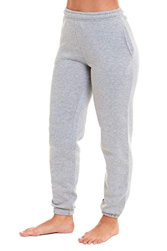 Habigail Womens Casual Fleece Jogging Joggers Tracksuit Bottoms Ladies Jog Pants Sport Gym Drawstring Loungwear (Grey Marl, Medium)