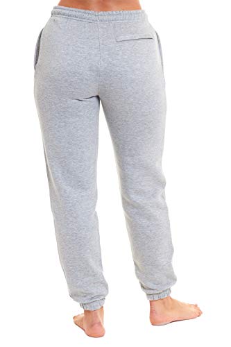 Habigail Womens Casual Fleece Jogging Joggers Tracksuit Bottoms Ladies Jog Pants Sport Gym Drawstring Loungwear (Grey Marl, Medium)