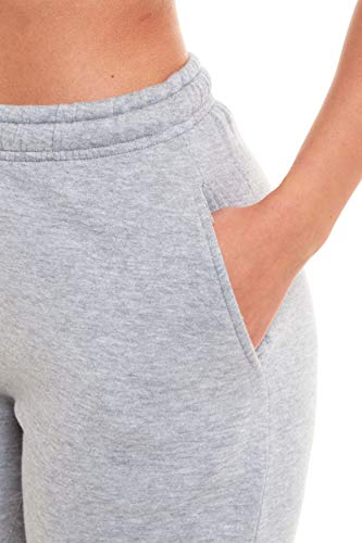 Habigail Womens Casual Fleece Jogging Joggers Tracksuit Bottoms Ladies Jog Pants Sport Gym Drawstring Loungwear (Grey Marl, Medium)