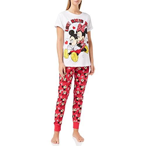 Disney Minnie Mouse Womens Pyjamas Pjs, Sizes UK 8 to 22, Official Gifts for Women (20-22) Red