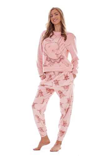 K Collection Ladies Ex Store Velour Pyjamas - Warm Fleece Soft PJs for Women - Loungewear Nightwear - Assorted Designs - Sizes 4-22 (8-10, Dumbo)