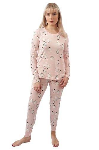 UC Ex High Street Brand Pyjamas for Women Navy Womens Pyjamas Cotton Ladies Pyjamas Snowflake Print Pjs for Women Sets Long Sleeve Women's Nightwear Womens Pyjamas Set Womens Pjs Ladies Nightwear