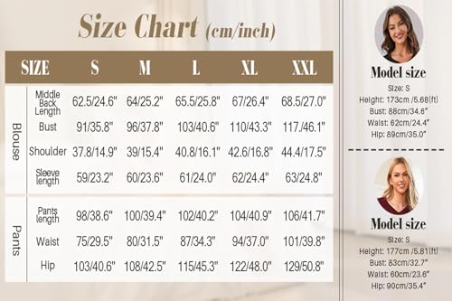 iClosam Women's Pyjama Sets Cotton Ladies Pyjamas Soft 2 Piece Pjs Set Long Sleeve V Neck Loungewear and Plaid Pants Sleepwear with Pockets Drawstring Red