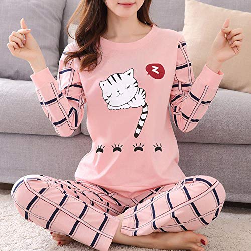 Women Pajamas Set Winter Pajamas for Women Thin Cartoon Pijamas Printed Pijama Women Long Sleeve Cute Sleepwear CasualLarge