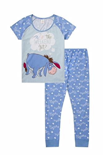 Disney Eeyore Is it The Weekend Yet Ladies Long Pyjamas (10-12) Blue