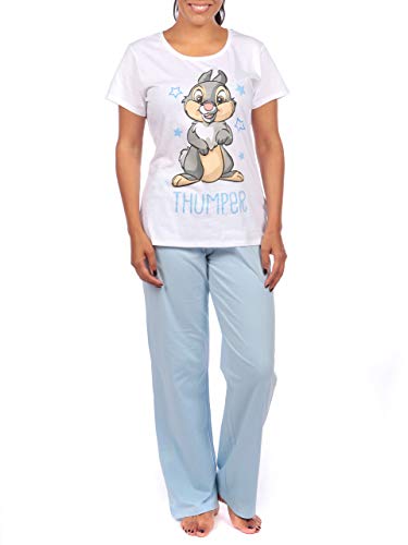 Disney Womens Thumper Pyjamas Bambi Pyjama for Ladies Blue Size XX-Large