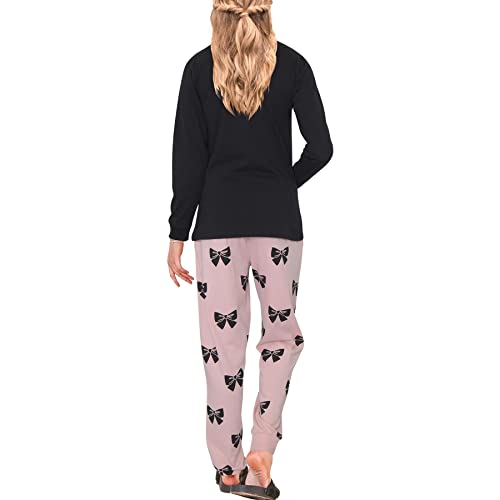 A2Z Ladies Cute 2 Piece Pyjama Set Loungewear - PJS 209 Lazy Black Adult XL