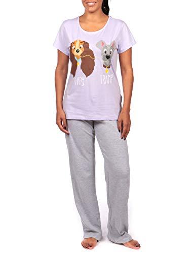 Disney Womens Lady & The Tramp Pyjamas Purple Size Medium