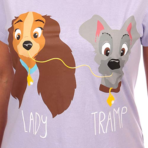 Disney Womens Lady & The Tramp Pyjamas Purple Size Medium