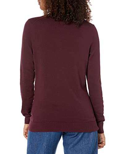 Amazon Essentials Women's Long-Sleeve Lightweight Crewneck Jumper (Available in Plus Size), Burgundy, M