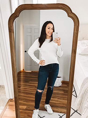 Newshows Women's Jumpers for Women UK Beige Crew Neck Jumpers Fit Knitted Ladies Jumpers Warm Sweater Tops White