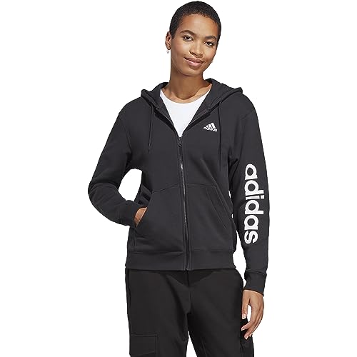 adidas IC6863 W LIN FT FZ HD Sweatshirt Women's black/white M
