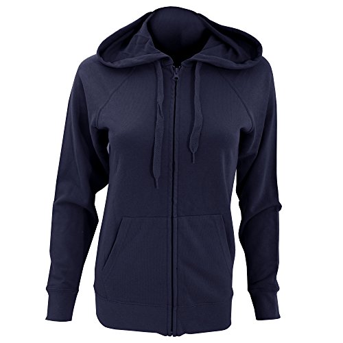Fruit of the Loom Women's Zip front Lightweight Hooded Sweat, Deep Navy, 12 (Manufacturer Size:Medium)