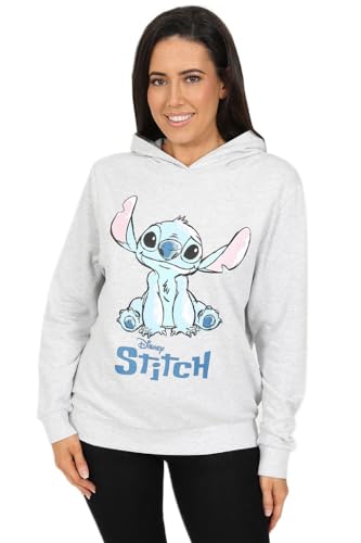 Disney Womens Lilo and Stitch Grey Cotton Hoodie (Large)