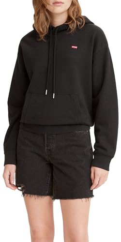 Levi's Women's Standard Sweatshirt Hoodie, Caviar, XL